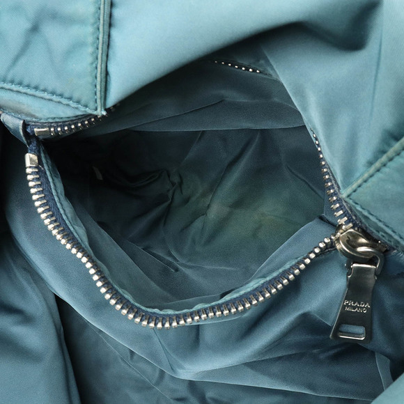 Prada Tessuto Double Reversible Nylon Leather Tote Shoulder Bag Navy Blue - Picture 7 of 9